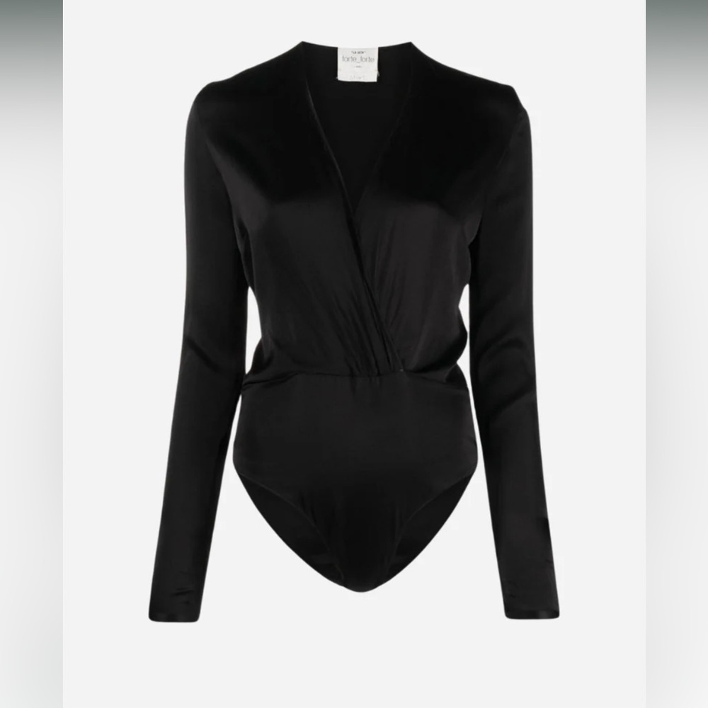 Forte Forte silk satin long sleeve bodysuit